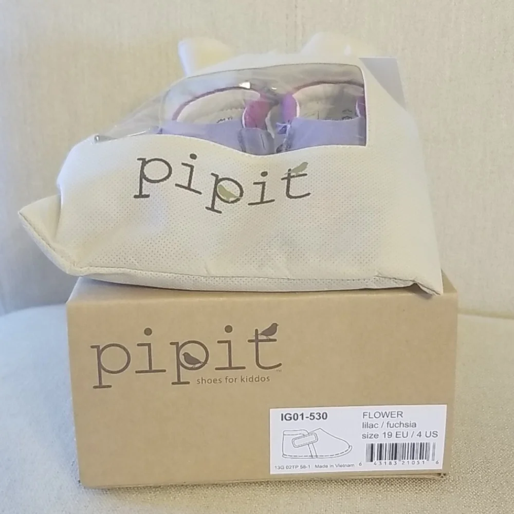 Pipit Toddler Flower Suede Shoes in Lilac/Fuschia